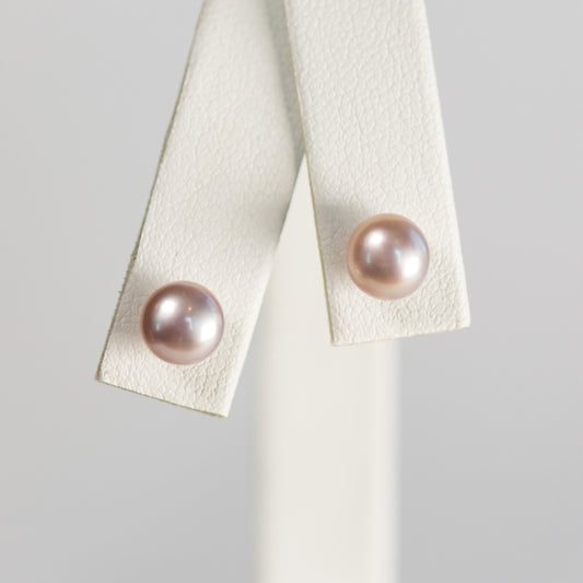 Purple Simple Pearl Earrings