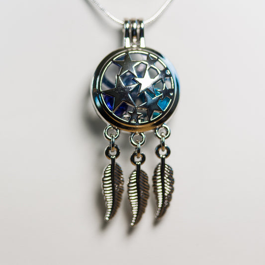 Silver Plated Star Dreamcatcher Cage Pendant
