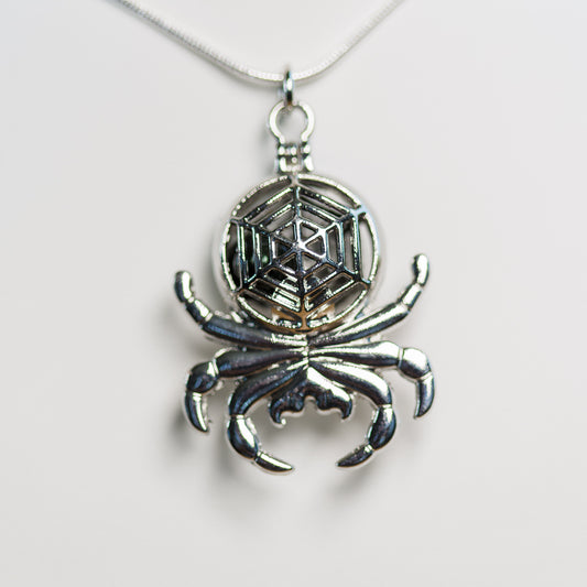 Silver Plated Spider Cage Pendant