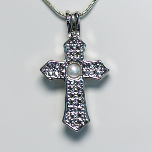 Silver Plated Elegant Cross Cage Pendant