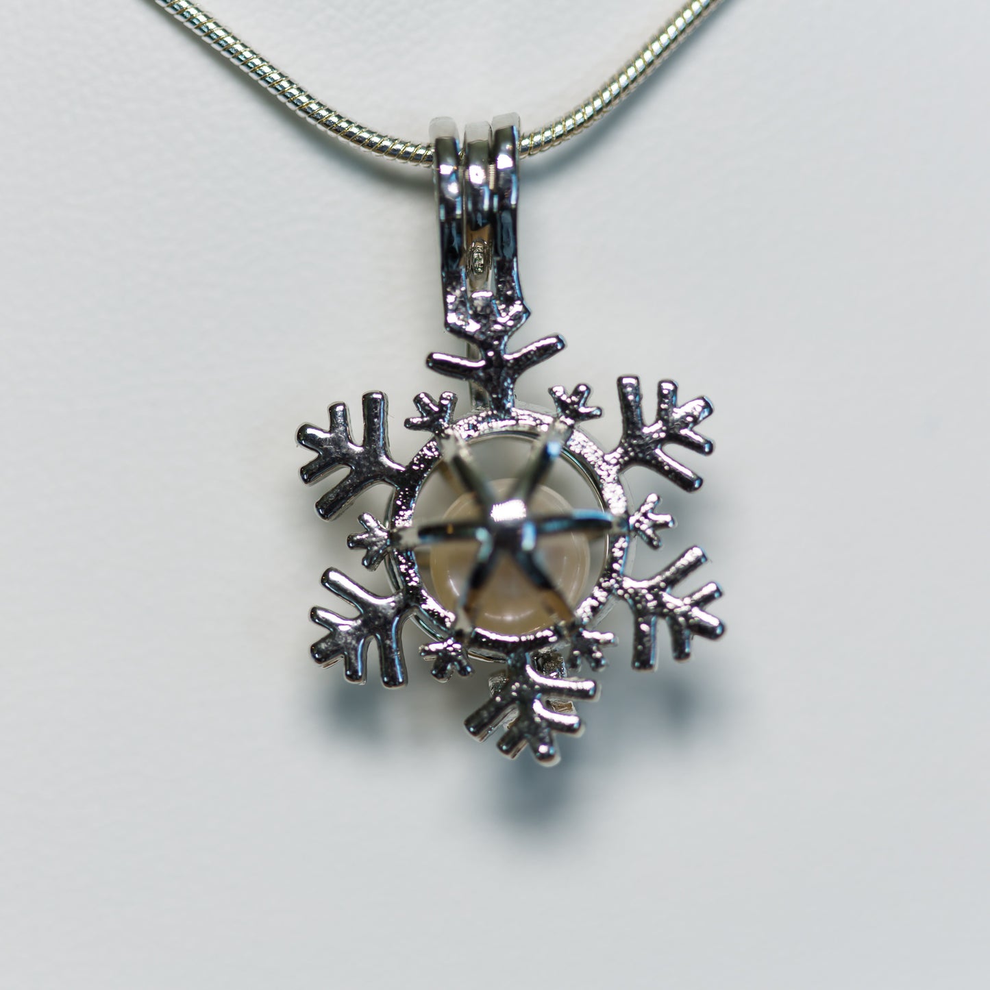Silver Plated Snowflake Cage Pendant