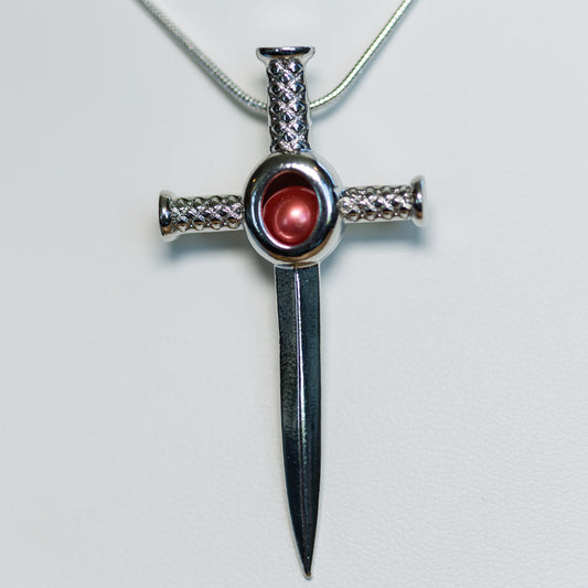 Silver Plated Sword Cage Pendant