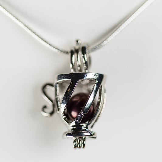 Silver Plated Teacup Cage Pendant