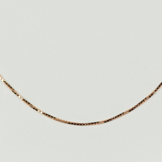Rose Gold Plated Sterling Silver Elegant Box Chain