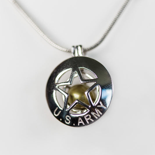 Sterling Silver United States Army Cage Pendant