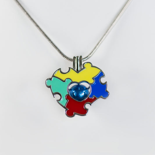 Sterling Silver Autism Awareness Cage Pendant