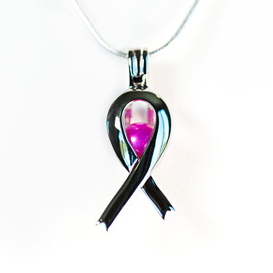 Sterling Silver Awareness Ribbon Cage Pendant