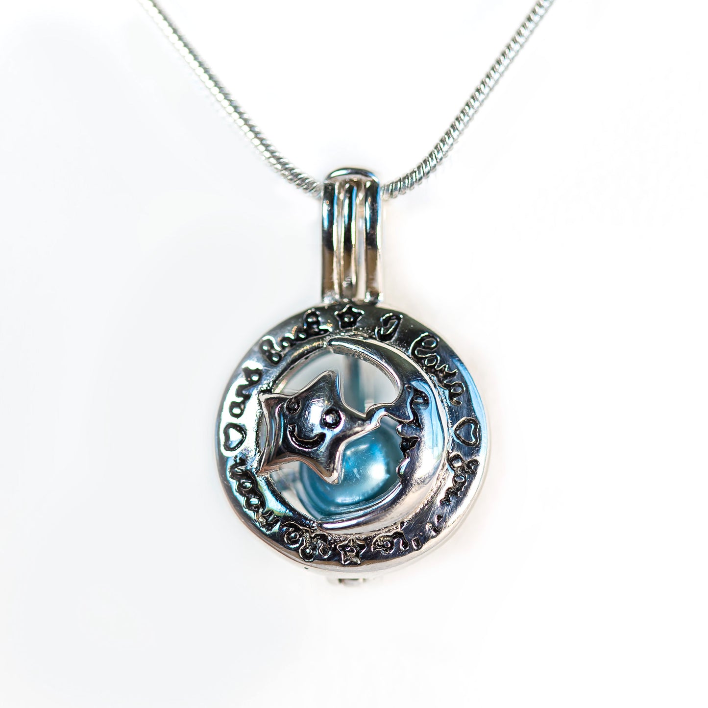 Sterling Silver To the Moon and Back Cage Pendant