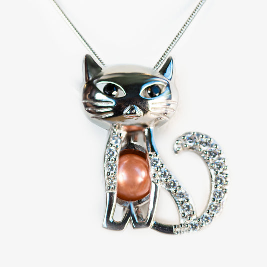 Sterling Silver Cat Cage Pendant