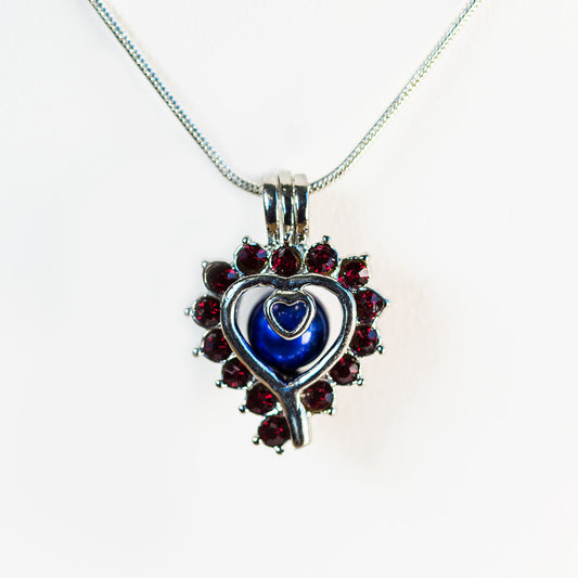Silver Plated Ruby Cage Pendant