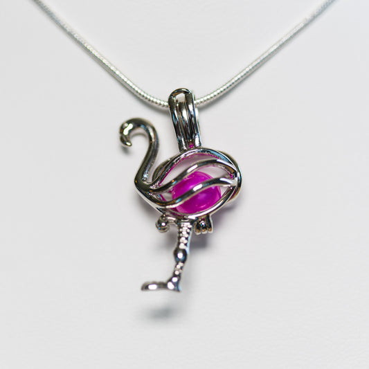 Silver Plated Flamingo Cage Pendant