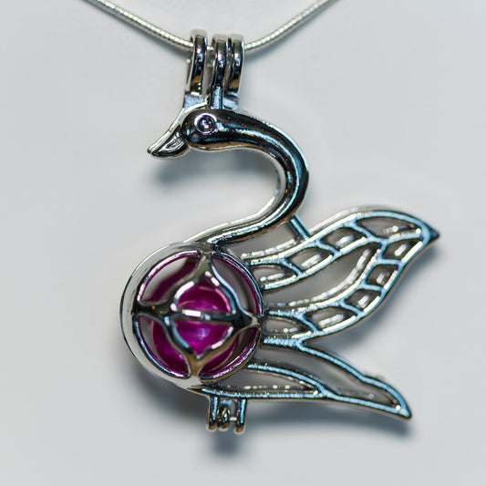 Edison Silver Plated Swan Cage Pendant