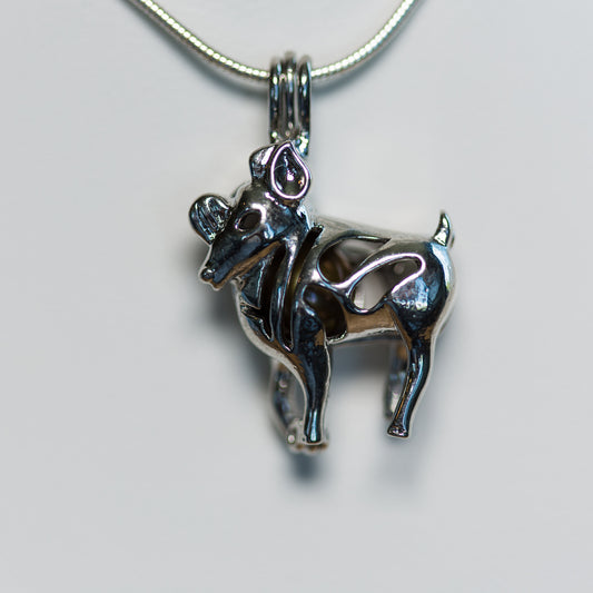 Silver Plated Aries Cage Pendant