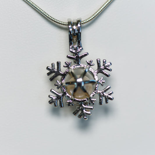 Silver Plated Snowflake Cage Pendant
