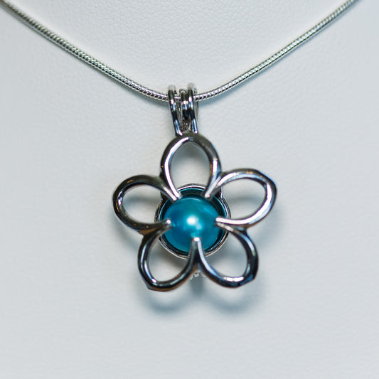 Silver Plated Spring Flower Cage Pendant