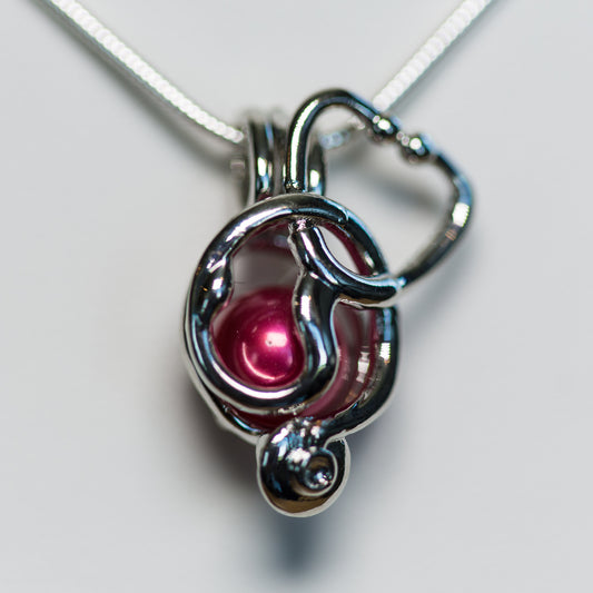 Silver Plated Stethoscope Cage Pendant