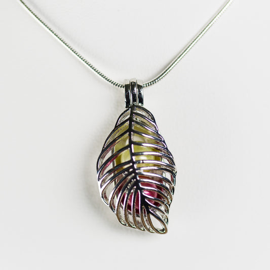Silver Plated Feather Cage Pendant