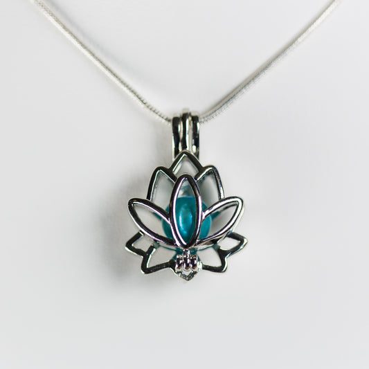 Silver Plated Lotus Cage Pendant