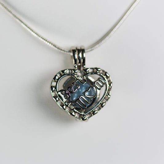 Silver Plated Best Mom Cage Pendant