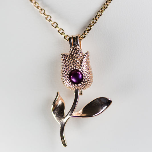 Rose Gold Plated Tulip Cage Pendant