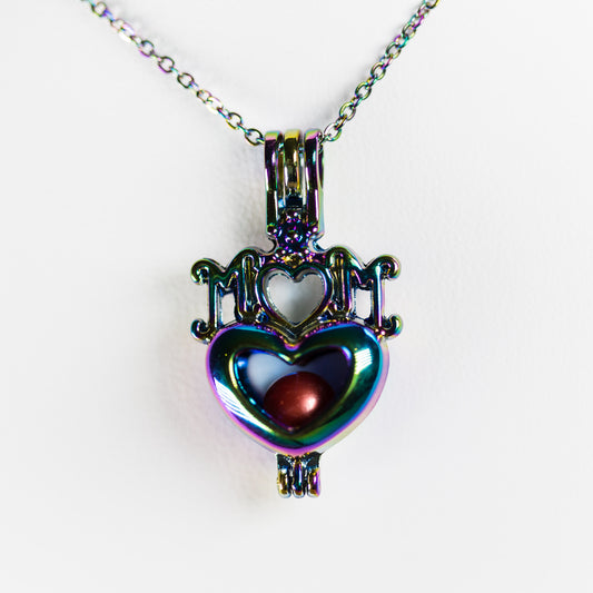 Silver Plated Rainbow Mom Cage Pendant