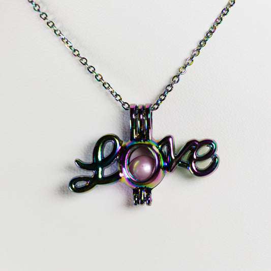 Silver Plated Rainbow Love G2 Cage Pendant
