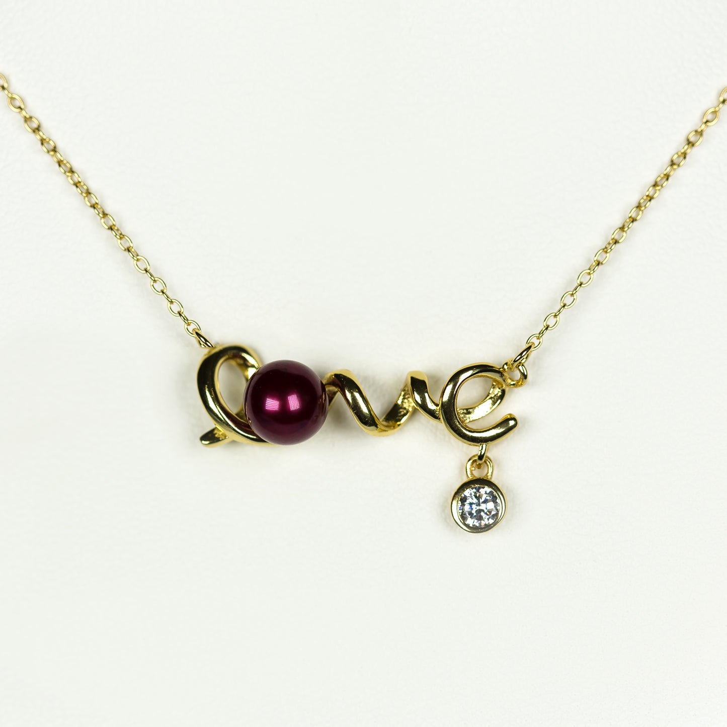 Gold Plated Sterling Silver Love Necklace