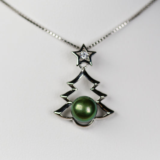 Sterling Silver O Christmas Tree Pendant