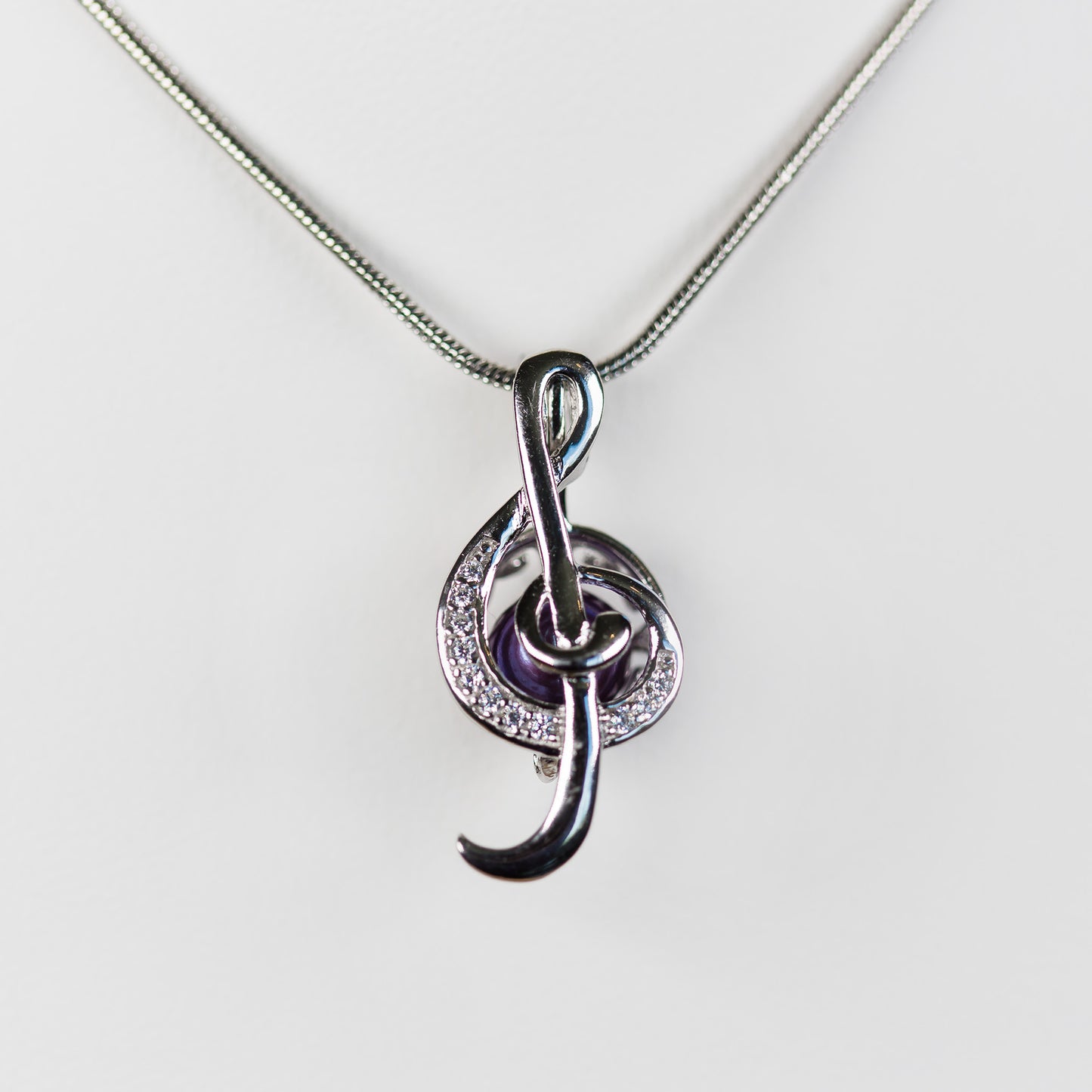 Sterling Silver Music Note Cage Pendant