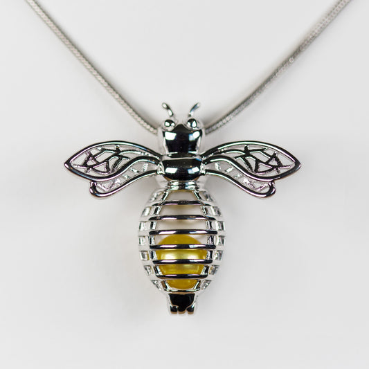 Sterling Silver Bee Cage Pendant