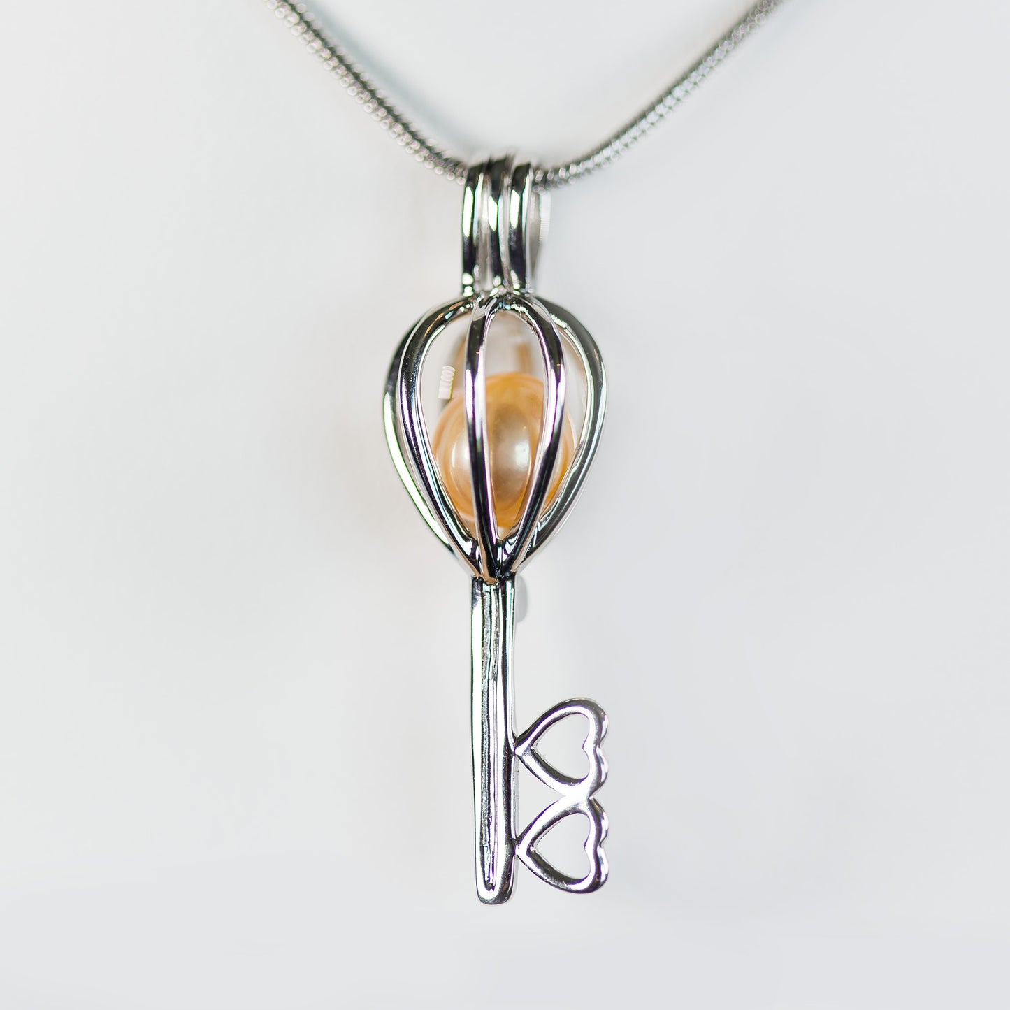 Sterling Silver Key Cage Pendant