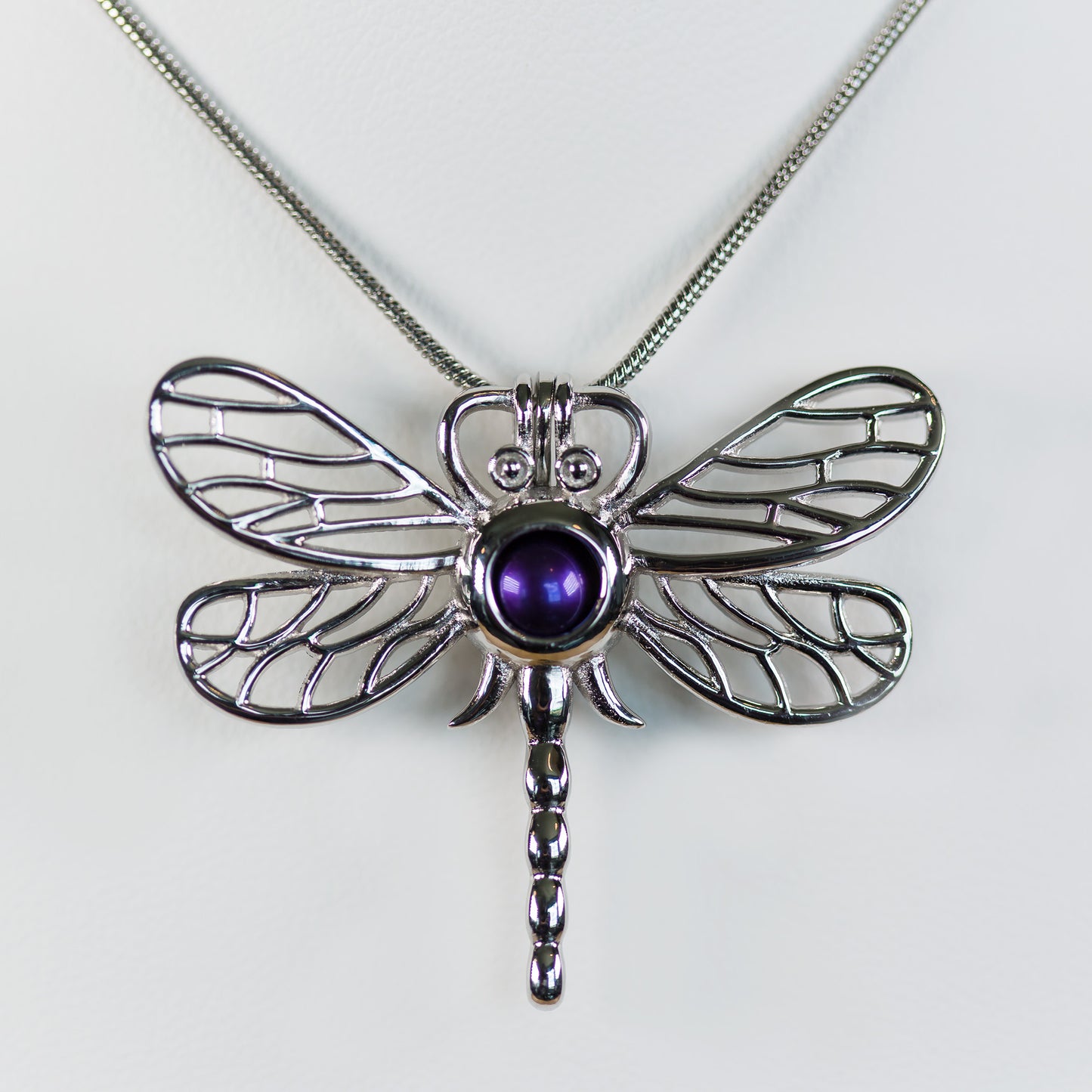 Sterling Silver Dragonfly Cage Pendant